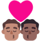 Kiss- Man- Man- Medium Skin Tone- Medium-Dark Skin Tone emoji on Microsoft